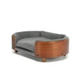 thumbnail image 5 of Pefilos 30" Pet Sofa for Indoors Dogs, Cat and Dog Bed with Solid Wood Legs and Walnut Bent Wood Back, Cashmere Cushion, Gray, 5 of 8