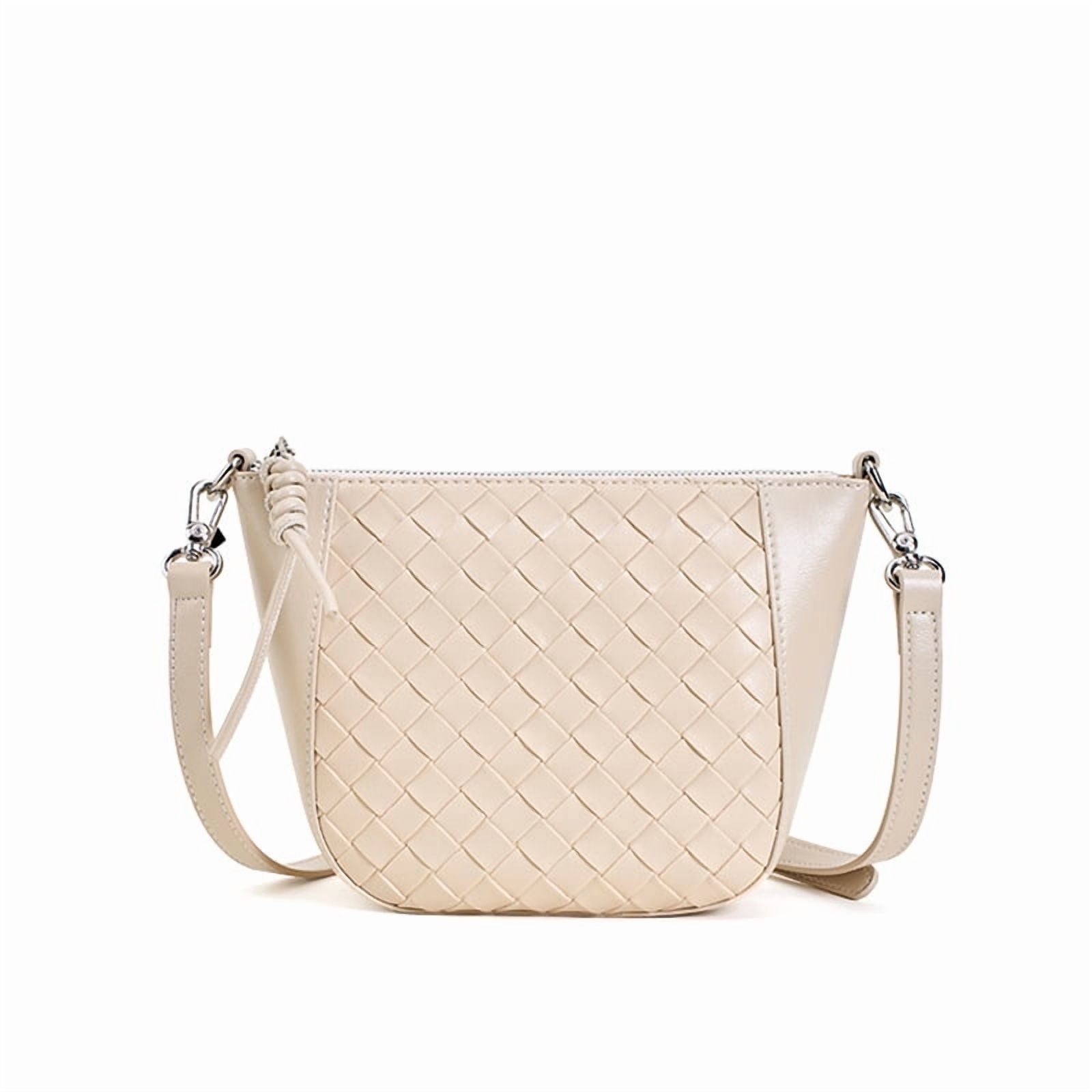 Mali + Lili Josie Triple Zip Leather Crossbody Bag Beige - Walmart.com
