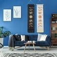 thumbnail image 2 of 2 PCS Moon Phase Tapestry Floral Tapestries Starry Sky Tapestry Boho Tapestry Wall Hanging for Room (Beige+Black, 12.8 x 51.2 inches), 2 of 8
