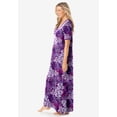 thumbnail image 3 of Dreams & Co. Plus Size Petite V-Neck Short Sleeve Maxi Lounger, 3 of 6