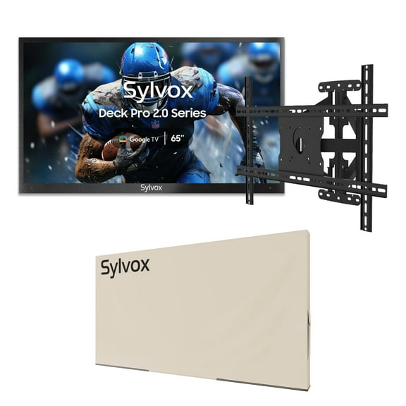 SYLVOX 65" Outdoor TV, 1000 Nits 4K Partial Sun Outdoor TV, IP55Waterproof, Smart Outdoor TV Support Bluetooth & Wi-Fi (Deck Series)