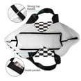 thumbnail image 4 of Balery Black and White Checkerboard Bolsa Tote Estilo Estético con Cremalleras, Bolsa de Hombro, Bolsa de Compras Grande y Plegable, 4 of 8