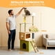 thumbnail image 2 of 6Tier Torre para Gato con Escalera,150CM Casa para Gato con Rascadores para Gato,Arbol Castillo para Gatos 3 Casas 1 Hamaca,1 Balcón,1 Pelota de Juguete;Transparente Redondo Jaula,Jueguen de 3-6 Gatos, 2 of 9
