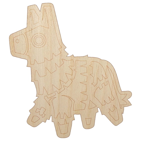 Fiesta Donkey Party Pinata Wood Shape Unfinished Piece Cutout Craft DIY Projects - 4.70 Inch Size - 1/4 Inch Thick