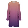 thumbnail image 7 of Annhoo Mini Dresses for Women Fall Casual Long Sleeve Round Neck Silt Dress Fashion Gradient Colour Dress, 7 of 7