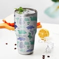 thumbnail image 3 of 30oz Blue Green Dinosaurs Geometric Pattern Tumblers Stainless Steel Tumbler with Lid and Straw,Vacuum Insulated Double Wall Travel Tumbler Cups Mug with Cleaning Brush for Coffee,Tea, 3 of 7