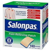 Salonpas Pain Relief Patches, 2.83" X 1.81" Speciall Size of 140 Count Total