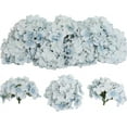 thumbnail image 5 of Hydrangea Artificial Flowers with Stems 12pcs Silk Blue Flower Heads for Office Home Party Wedding Centerpiece Decoration Bouquets DIY Floral Decor (Sky Blue), 5 of 5