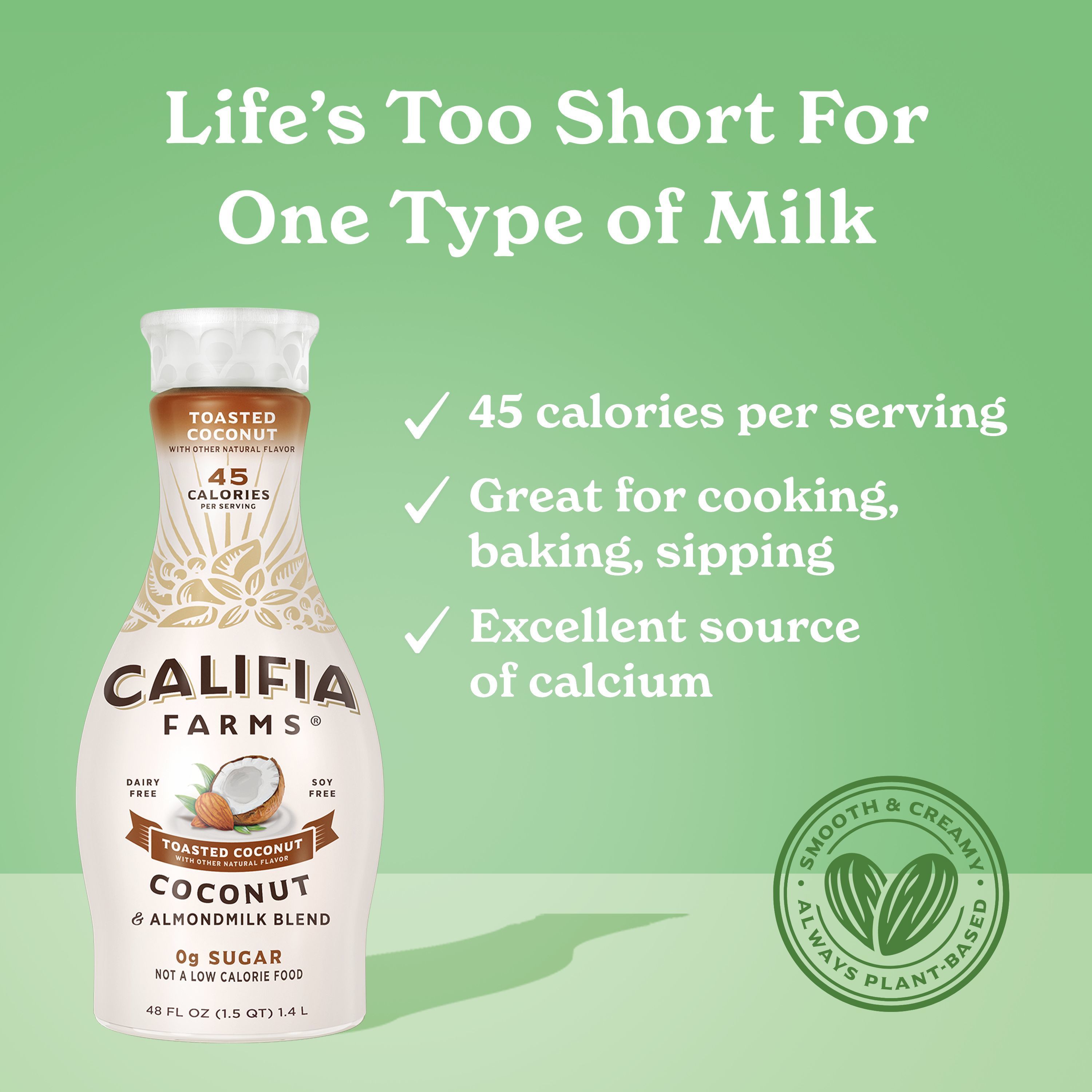 Califia Farms Toasted Coconut Almond Milk 48 Fluid Ounces - image 3 of 9