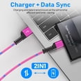 thumbnail image 3 of Type C Charger Fast Charging 18W Charger Adapter with USB C Cable 6FT Fast Charging Nylon Braided Type C Charger Cable for Samsung, Pink, 3 of 7