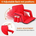 thumbnail image 2 of YANG2 Folding Stadium Seat Chair with Back Support and Cushion for Bleachers 2 Pack, Reclining Bleacher Seat with Back, Armrests and Cup Holders,25'' Red, 2 of 15