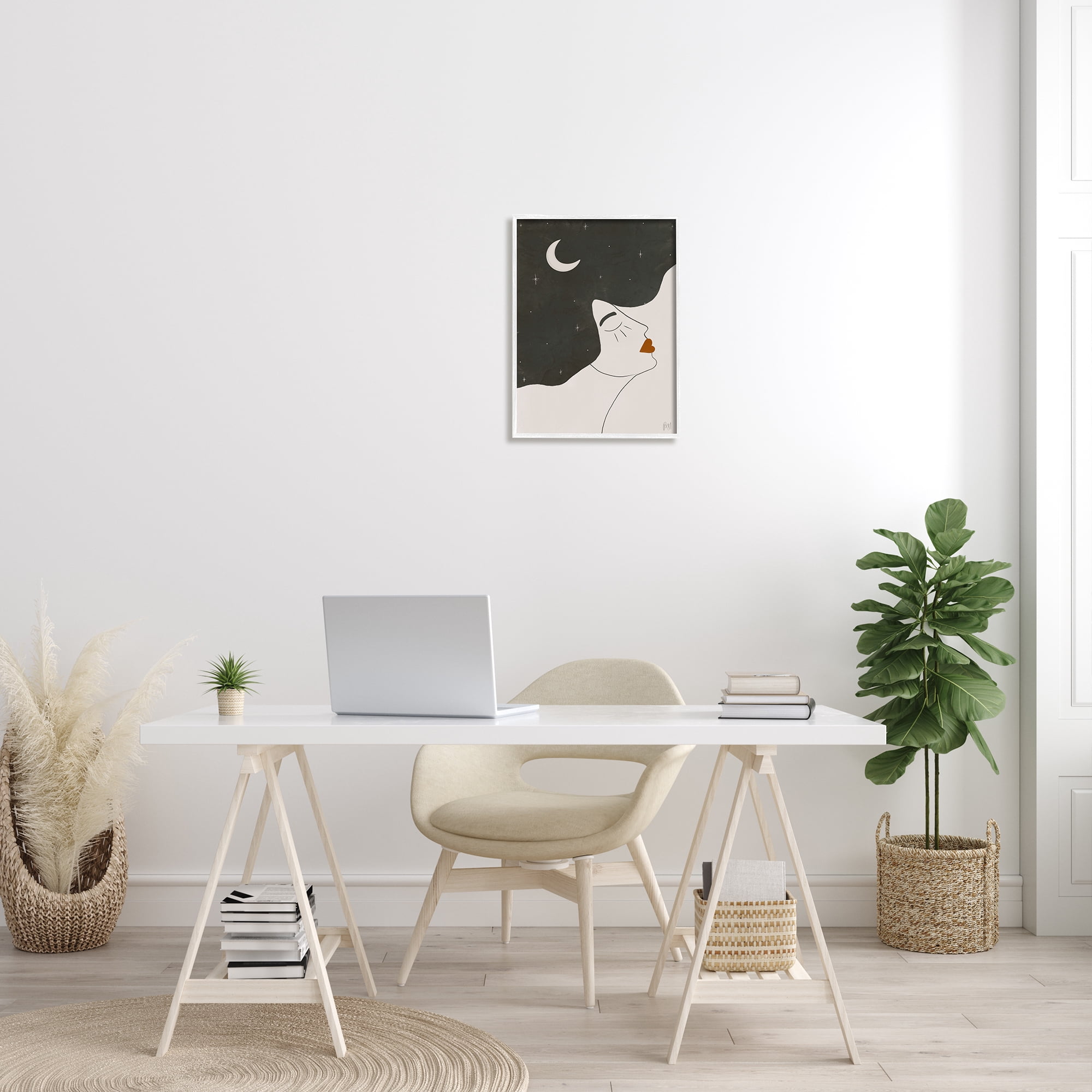 Stupell Indtries Female Abstract Hair Portrait Starry Sky Constellations,16 x 20,Design by Birch&Ink