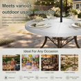 thumbnail image 6 of Round Outdoor Tablecloth with Umbrella Hole and Zipper, Grey Ombre Tablecloth with Elastic Waterproof, Aesthetics Modern Abstract Art Gradient Patio Table Covers for 55" - 60" Picnic Pool Tables, 6 of 9
