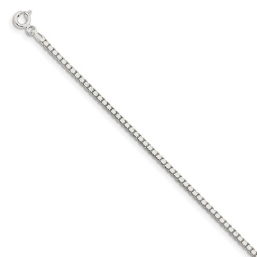 Bracelet Chaîne Boîte en Argent Sterling 925 1.9mm
