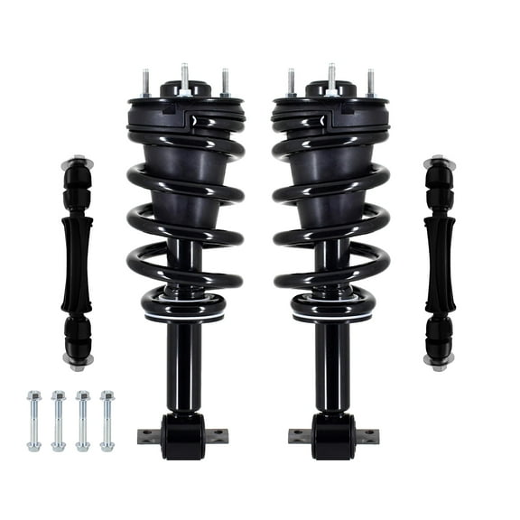Set of 4 Front Sway Bar Link-Quick Complete Strut-Coil Spring Assembly For 2007-2014 Cadillac Escalade