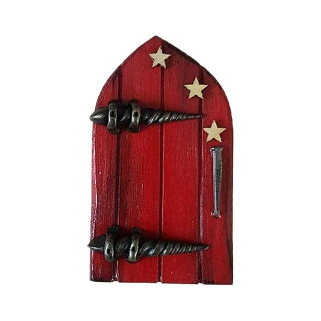 Yuarrent Puerta de árbol en miniatura de madera, pasamanos de jardín de parque doméstico portátil, decoración de puertas decorativas, adorno, Kits de decoración para fiestas cuatro Yuarrent HA068115-04B