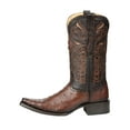 thumbnail image 2 of El General Men's Exotic Ostrich Leather Cowboy Boots - Brown 45076, 2 of 6