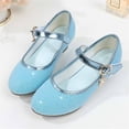 thumbnail image 6 of Avrnliq Girls Glitter Mary Jane Princess Shoes Low Block Heel Moon Star Charm Sparkle Dress Shoes for Wedding Party Birthday Cosplay Blue,Size 38, 6 of 9