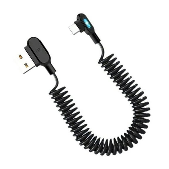fast charges USB C Cable Reversible Coiled Cord strong Angled Connectors Twist without Fast Charging Data Line