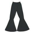 thumbnail image 5 of Women's Flared Leg Pants - High Waist Wide Leg Trousers, Dance & Casual Wear (XS-XXXXL, 14 Colors) | Yubnlvae | Ladies Solid Color High Waist Slim Fit Casual Flared Pants (Black | L), 5 of 8