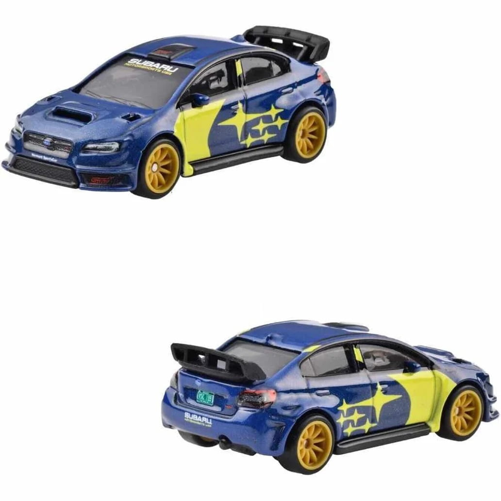 Hot Wheels Premium Car Culture Subaru Impreza WRX and '16 Subaru Impreza STI 1/64 Diecast Car Play Vehicles, 2 Count, 5.3 oz