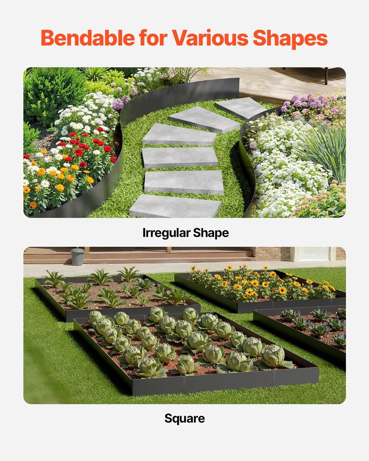 Steel Landscape Edging 4 Packs 40 x 12in Rust-Resistant Garden Edging Border