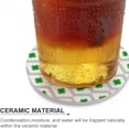thumbnail image 4 of GZHJMY 2Pcs Round Green Clover with Four Leaves Ceramic Coasters with Cork-Backed for Coffee Drink, Cup Mat Absorbent Stone Coasters, 4 of 6