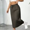 thumbnail image 6 of Mgmyaa Straight Skirts for Women Trendy Summer Drawstring Maxi Skirts with Pockets, 6 of 8