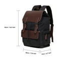 thumbnail image 2 of KAUKKO Mochila de Lona Vintage-Gran Capacidad, Multifuncional Durable Mochila para Exteriores-NEGRO, 20L, 2 of 4