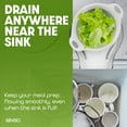 thumbnail image 5 of Gevoli (Set of 3 Sizes) Collapsible Colanders with Self-draining Base for Edge of Sink - Plastic Food strainer (White), 5 of 8