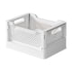 thumbnail image 2 of Cesta de almacenamiento plegable de plástico con ruedas | Organizador de escritorio | Caja de clasificación multifuncional | Diseño hueco transpirable | 10.4"x7.5"x5.5" | Beige o Blanco | 1 paquete, 2 of 6