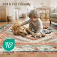 thumbnail image 4 of ODIKA Aztec Vintage Mosaic Southwestern Grid Border Motif Stripe Stepped Pet Friendly & Kids Safe Play for Playroom, Bedroom, Reading Nook, 4 of 7