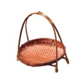 thumbnail image 5 of deevoka 2xBamboo Woven Fruit Basket Decor Bamboo Storage Basket for Kitchen Table Layer 21cmx22cm, 5 of 9