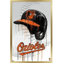 MLB Baltimore Orioles - Drip Helmet 22 Wall Poster, 22.375" x 34" Framed