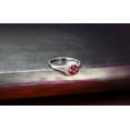 thumbnail image 4 of 1 Carat Round cut Red Ruby and Diamond Halo Engagement Ring in White Gold for Women, 4 of 4