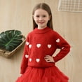 thumbnail image 3 of Posijego Girls Heart Sweaters Valentine's Day Knitted Long Sleeve Sweater Crew Neck Spring Pullover Casual Cute Tops, 3 of 7