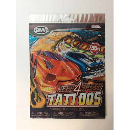 Temporary Tattoos ~ Need 4 Speed Tattoos ~ ~ 50 ~ Fast Car Tattoos, Savvi Temporary Tattoo Classic Variety Pack, 50+ Tattoos! The Best Tattoos On The.., By (The Best Tattoo Aftercare)