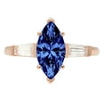 thumbnail image 7 of Three-Stone Engagement Ring for Women - 2ct Simulated Tanzanite in 14K Rose Gold Promise Ring, 7 of 7