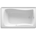 thumbnail image 3 of Kohler 1239-GHRA-0 60 x 36 in. Mariposa Alcove Heated Bubblemassage Air Right Bath Drain - White, 3 of 7