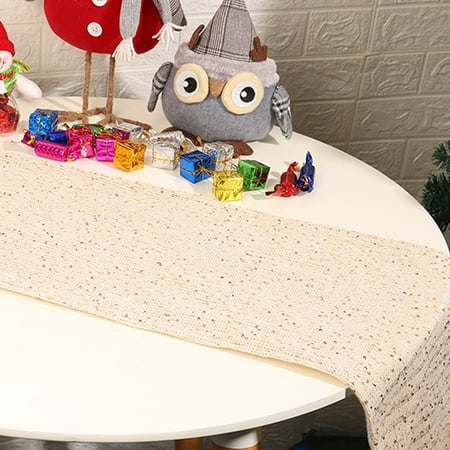 

Tiezhimi Christmas knitting Sequin Tablecloth 30x180cm Christmas Table Cloth