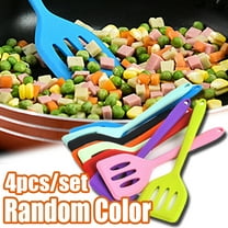 Cheers.US 4Pcs/Set Kitchen Spatula Heat Resistant Silicone and Stainless Steel - Slotted Turner Spatula Rubber Grip - Flexible Silicone Spatula Turner for Cooking and Non Stick Cookware