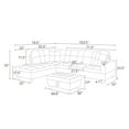 thumbnail image 5 of Hommoo Flannel & PVC L-Shaped Sectional Couch and Sofa Set, Modern Living Room Furniture Set, Left Side, Dark Brown, 5 of 9