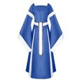 thumbnail image 1 of Vestido largo de manga larga informal de moda de color sólido con costuras literarias Retro para mujer Fridja  nbo2762, 1 of 1