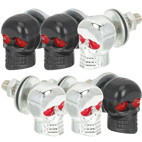 MEIBUTYUP 6pcs Black Anti-Theft Motorcycle License Plate Screws Set for Car and Bike Modification Accessories