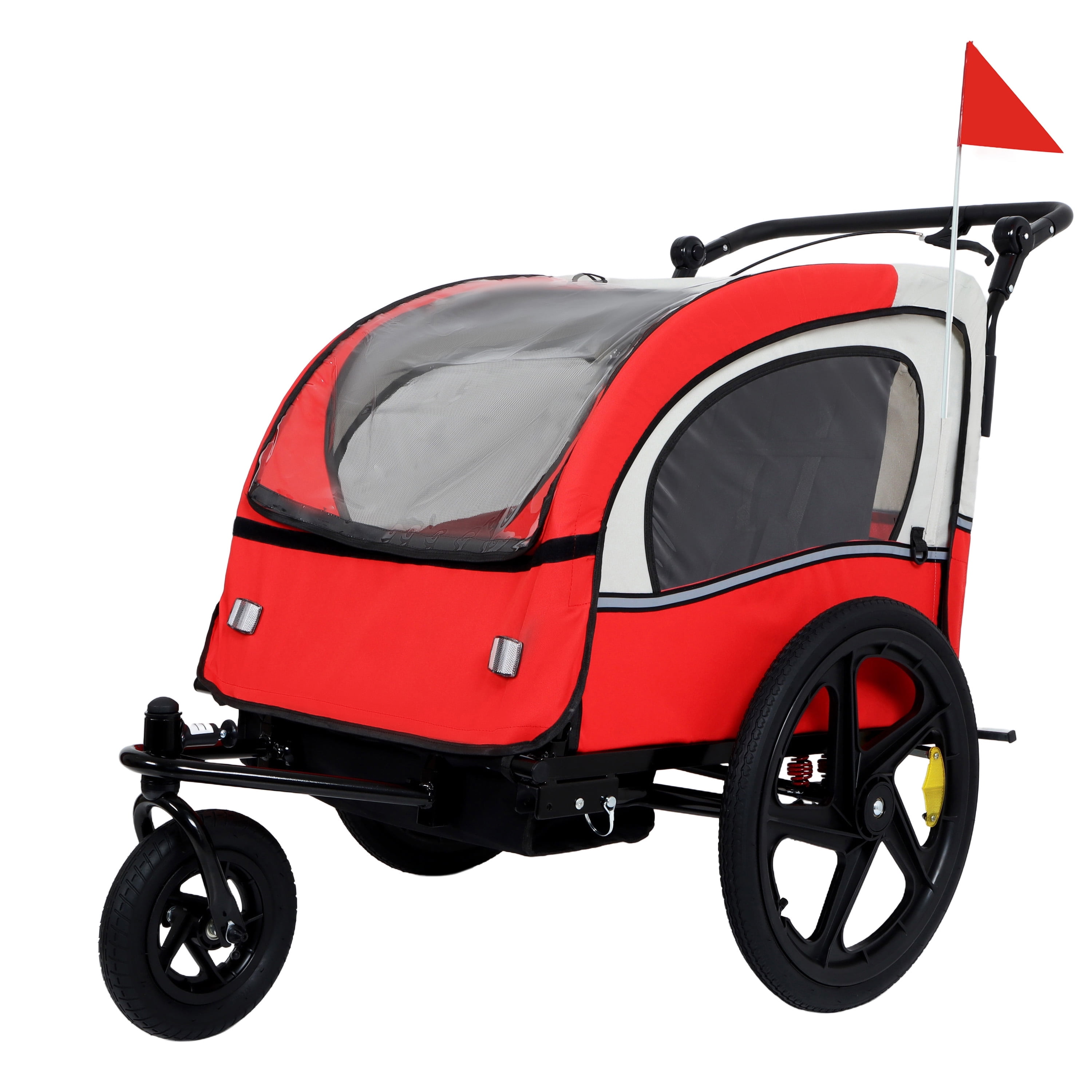 Allen Sports Deluxe 2-Child Foldable Bike Trailer & Stroller, Pull