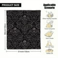 thumbnail image 6 of 1pc Gothic Skull & Floral Print Flannel Throw Blanket - Soft Light Beige-Friendly Cozy All-Season Blanket for Sofa, Bed, Office, Travel, Camping - Vintage Style Digital Print Home Decor Gift1pc Gothi, 6 of 10
