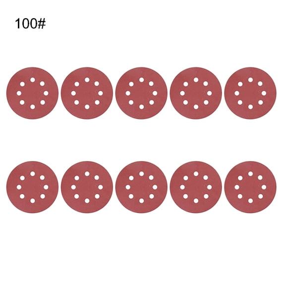10Pc Disc Sandpaper 125Mm Brushed Sheet 5 Inches 8 Holes Back Velvet Disc Dry Sanding Paper Sheet