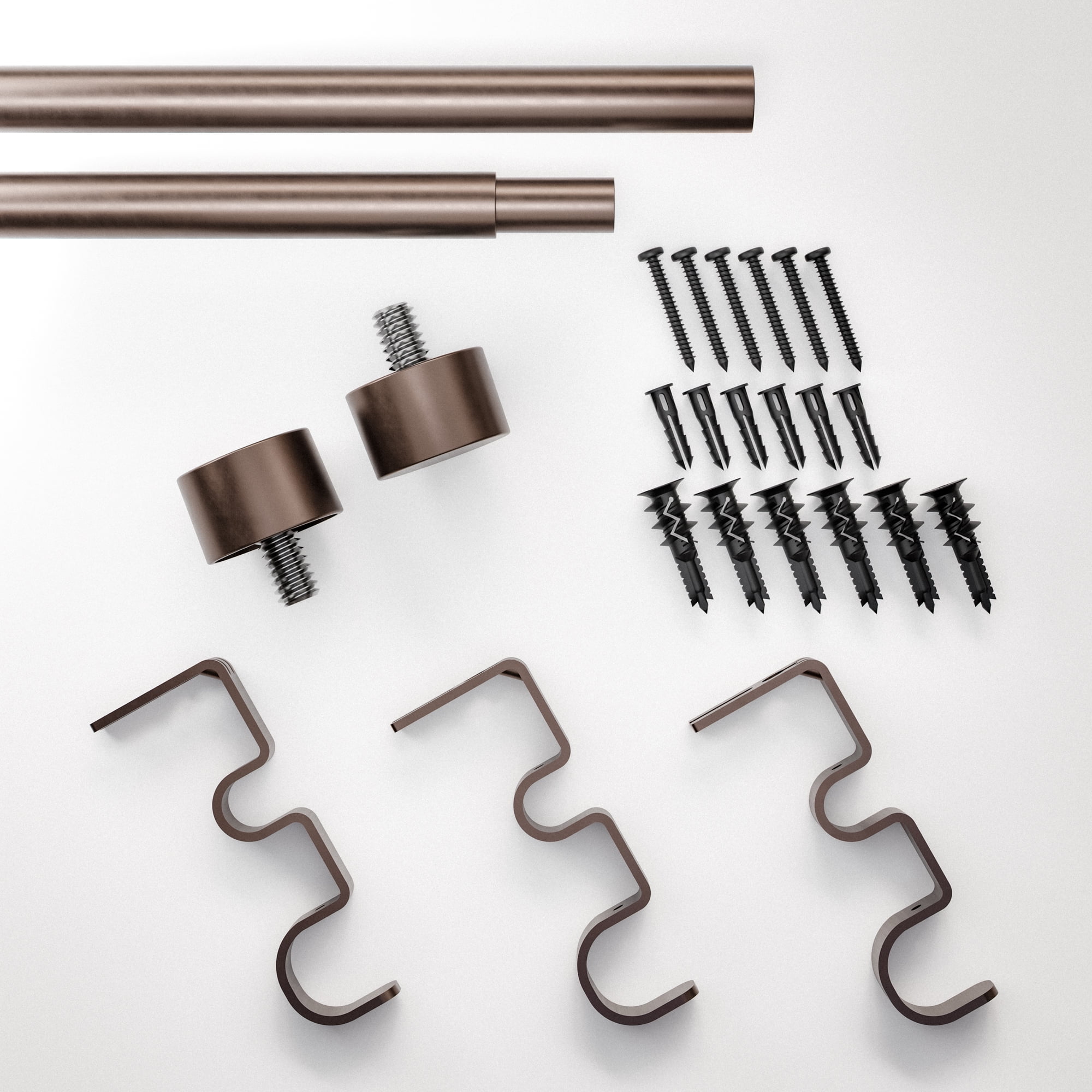 Better Homes & Gardens 5/8" Plated Oil Rubbed Bronze Adjustable Add on Curtain Rod Kit, 32"-120"
