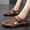 Brown, variant on Slip-On Hand Stitched Woven Mesh Sandals Sport Label Decor Lightweight Shock Absorbing Walking Sandals