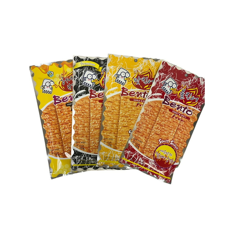 Bento Squid Seafood Snack Sweet & Spicy Wt 24 G (0.85 Oz) X 5 Bags